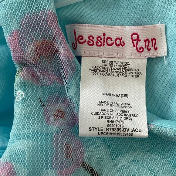 Baby Girl's Light Blue Dress (2-piece set) - size 12M (NWT) - Picture 3 of 4